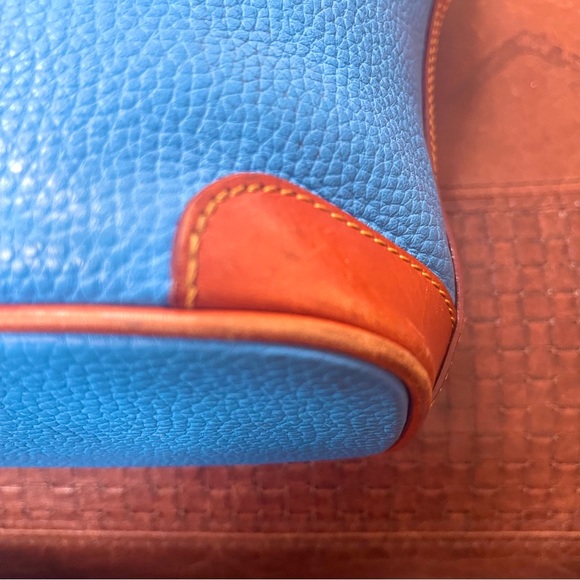 Dooney & Bourke Genuine Pebbled Leather Tote & Shoulder Bag In Bright Blue Color - Picture 10 of 16